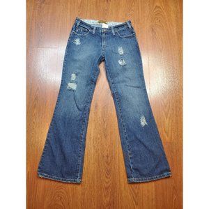 Hang Ten Womens Juniors  Blue Jeans  Distressed  Bootcut 5 X 31 NWT
